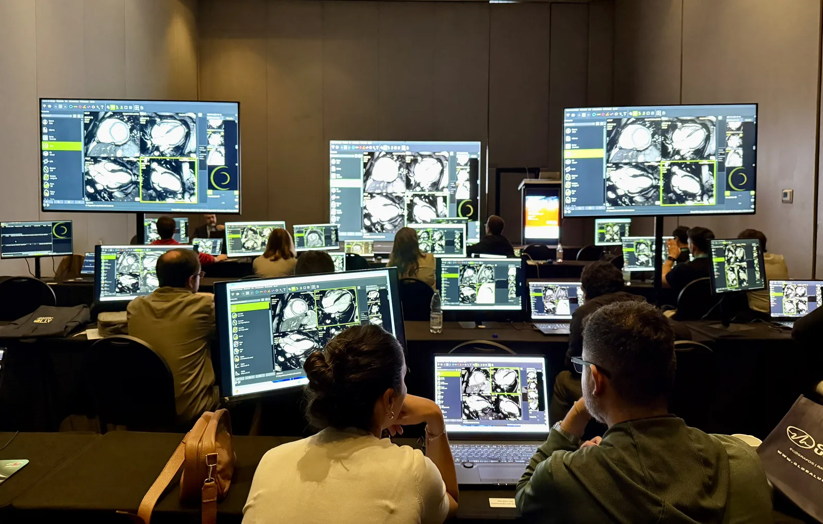 Hands-on Cardiac MR attendees analyse cardiac MR studies at their workstations